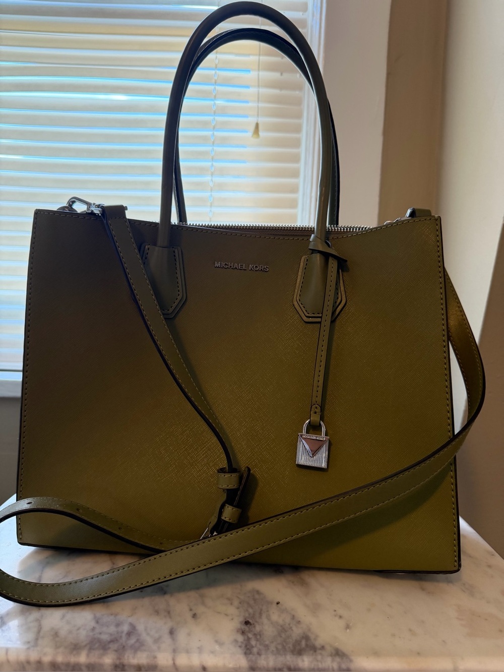 •SOLD• Michael Kors Olive Green Tote - Picture 9 of 10
